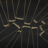 Zodiac Letter Pendant Necklace – Stainless Steel Chain with Symbolic Charm