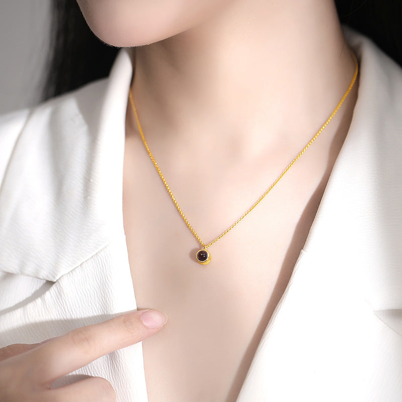 Personalized Photo Projection Necklace – Unisex Geometric Pendant with Hidden Picture