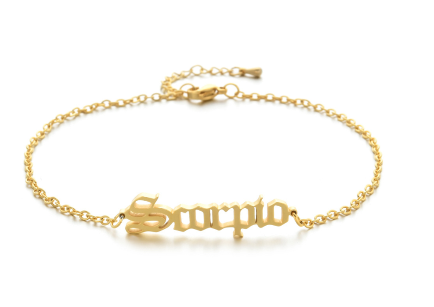 Stainless steel twelve constellation anklet