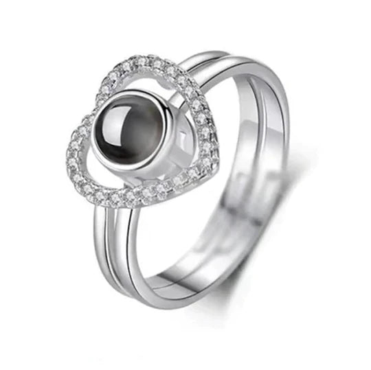 Heart Ring Personalized Projection Photo Rings