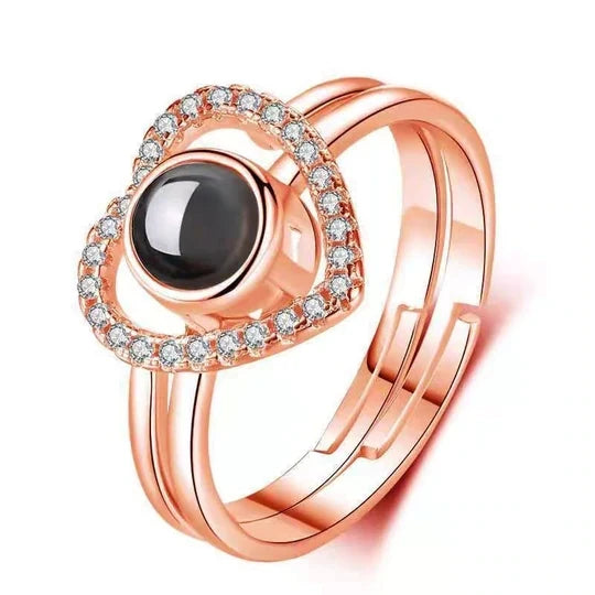 Heart Ring Personalized Projection Photo Rings