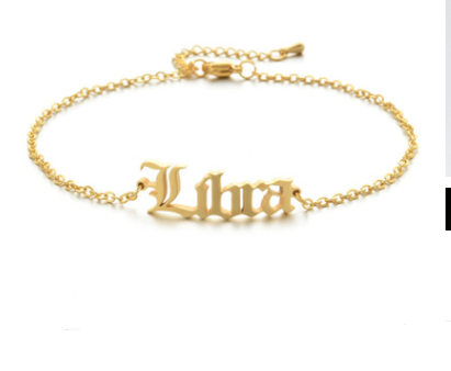 Stainless steel twelve constellation anklet