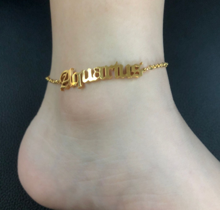 Stainless steel twelve constellation anklet