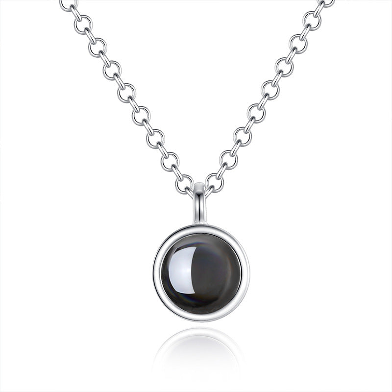 Personalized Photo Projection Necklace – Unisex Geometric Pendant with Hidden Picture