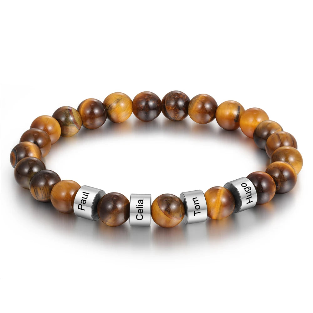 Personalized Stainless Steel Beaded Chain Name