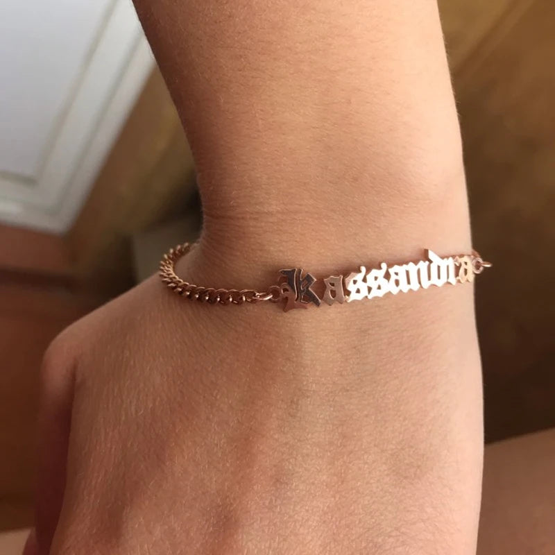 Stainless Steel Curb Chain Custom Name Bracelets