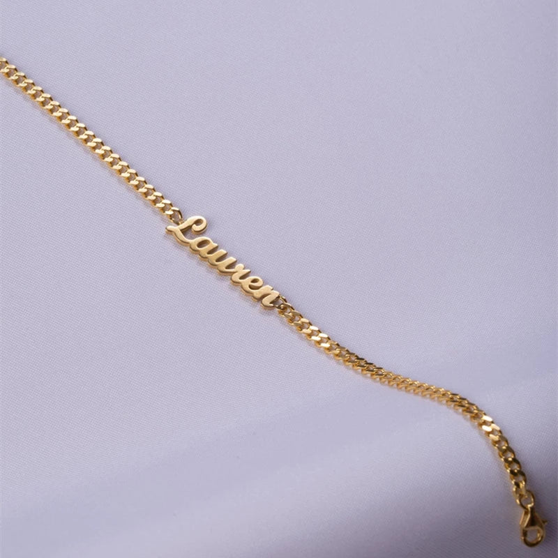 Stainless Steel Curb Chain Custom Name Bracelets