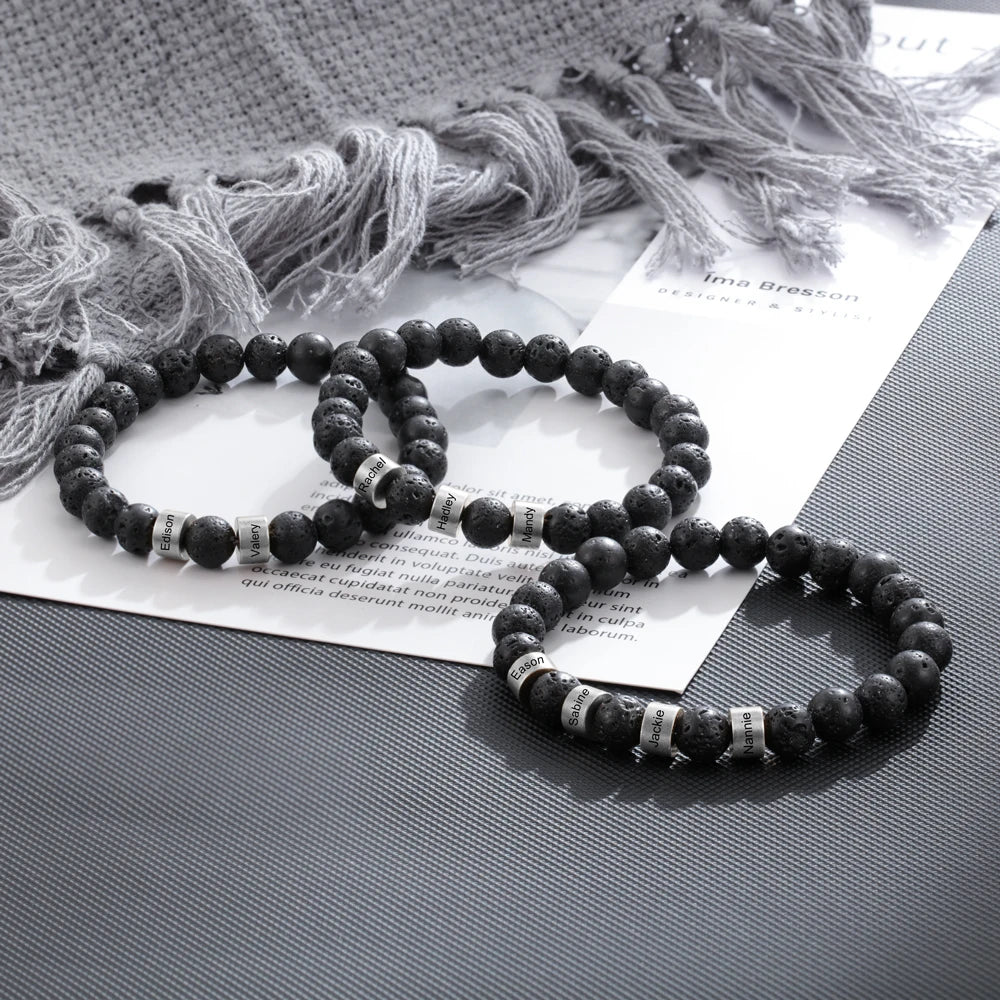 Personalized Stainless Steel Beaded Chain Name