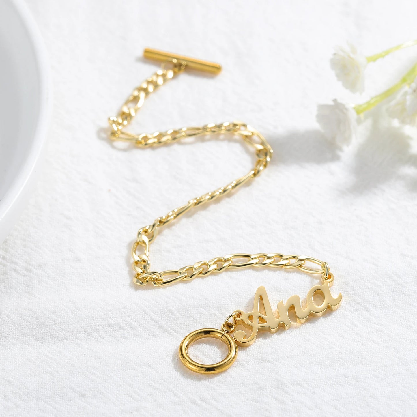 Custom Name Bracelet For Women Gold Stainless Steel