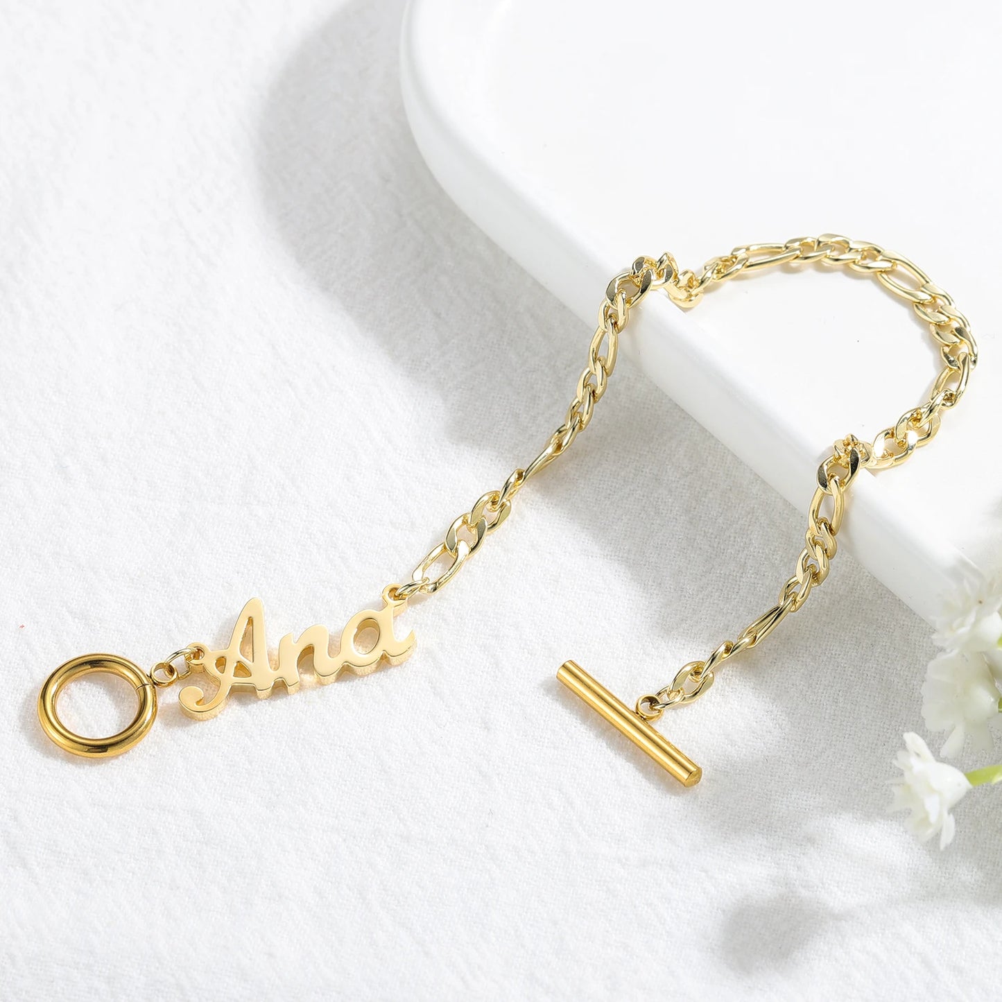 Custom Name Bracelet For Women Gold Stainless Steel