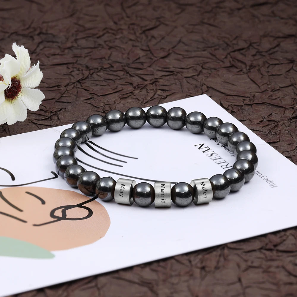 Personalized Stainless Steel Beaded Chain Name