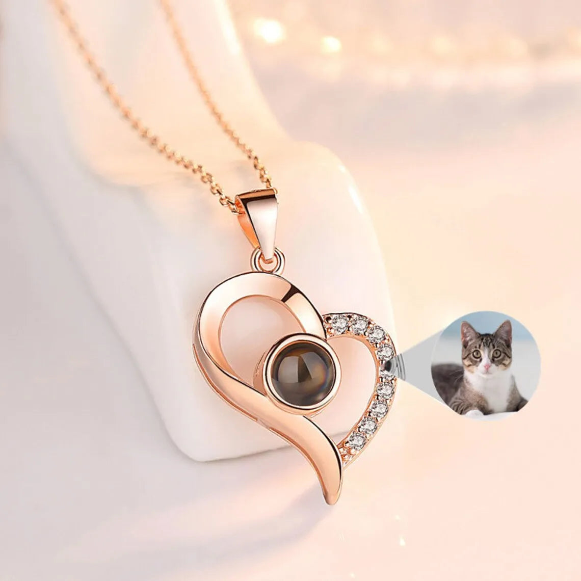 Personalized Custom Photo Projection Necklace Pendant