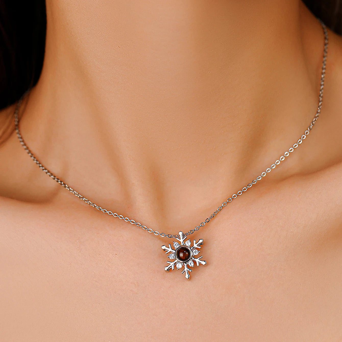 Custom Snowflake Projection Necklace
