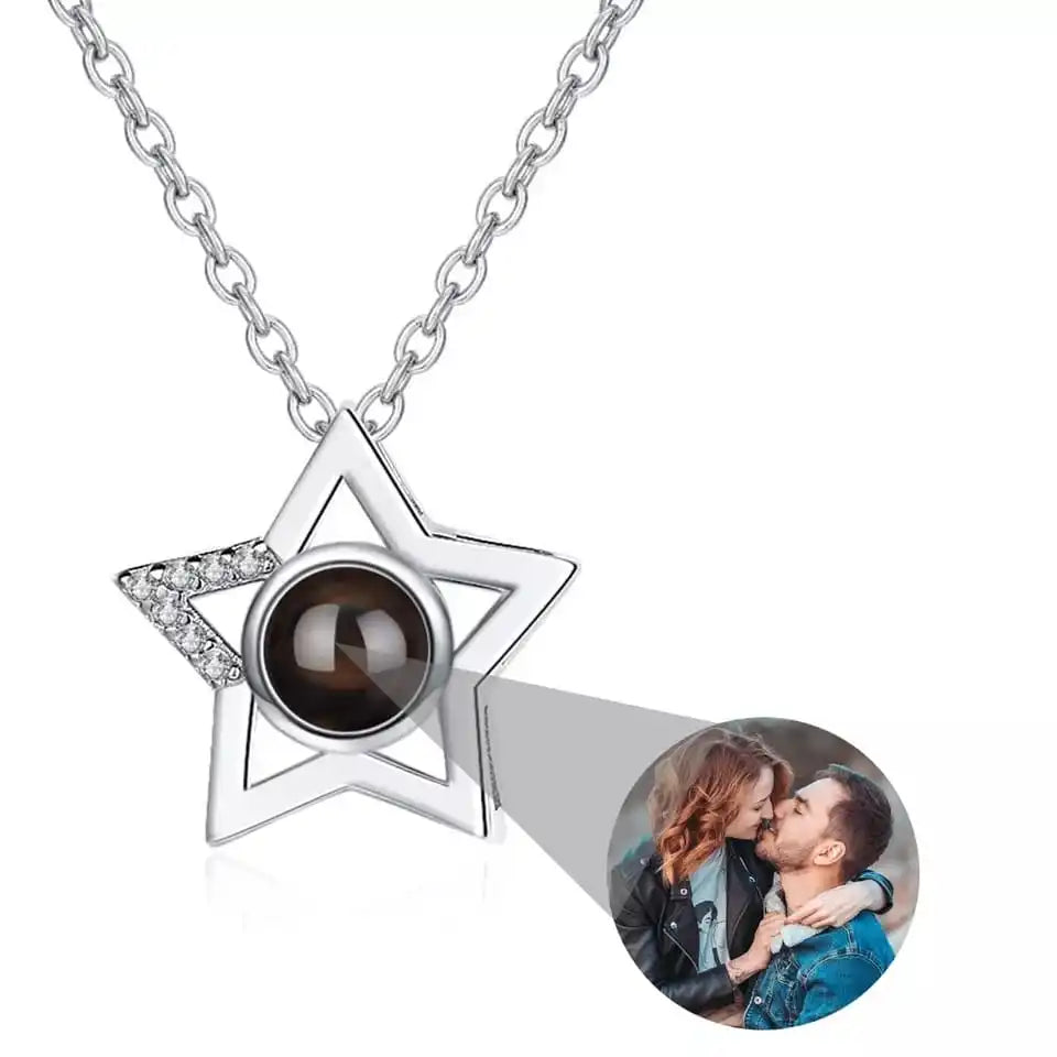 Custom Heart Projection Necklace – Personalized Photo Memory Gift