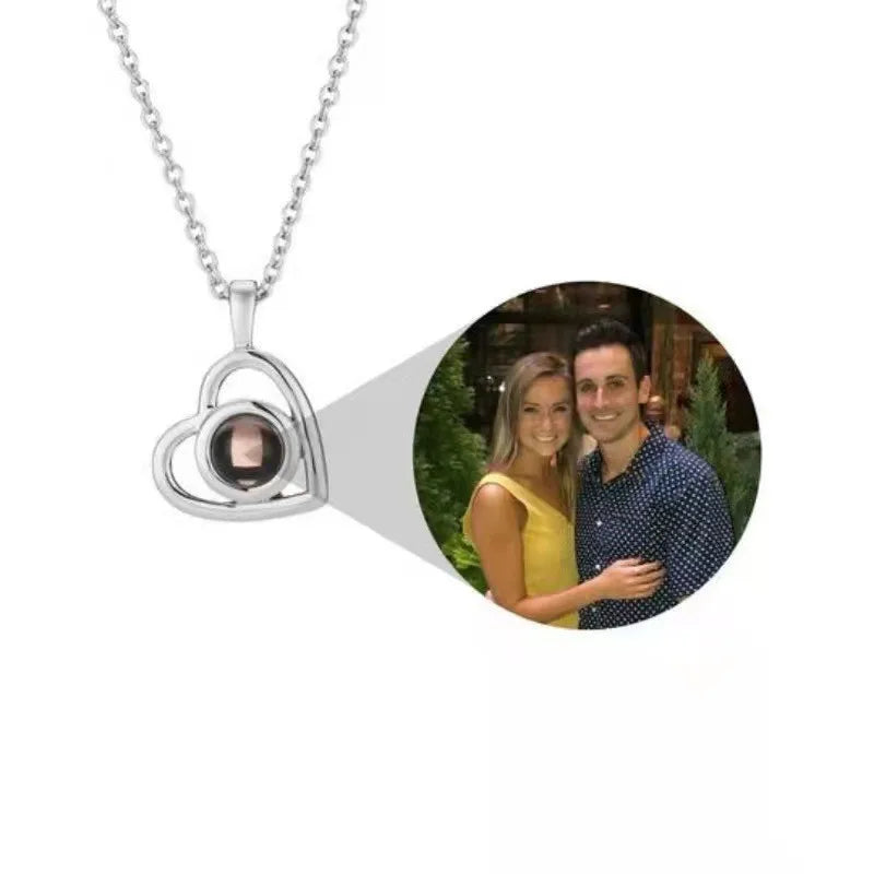 Photo Custom Projection Necklace Lock Shaped