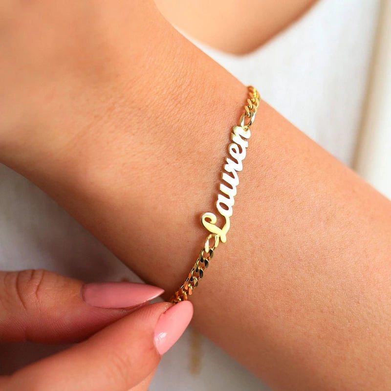 Stainless Steel Curb Chain Custom Name Bracelets