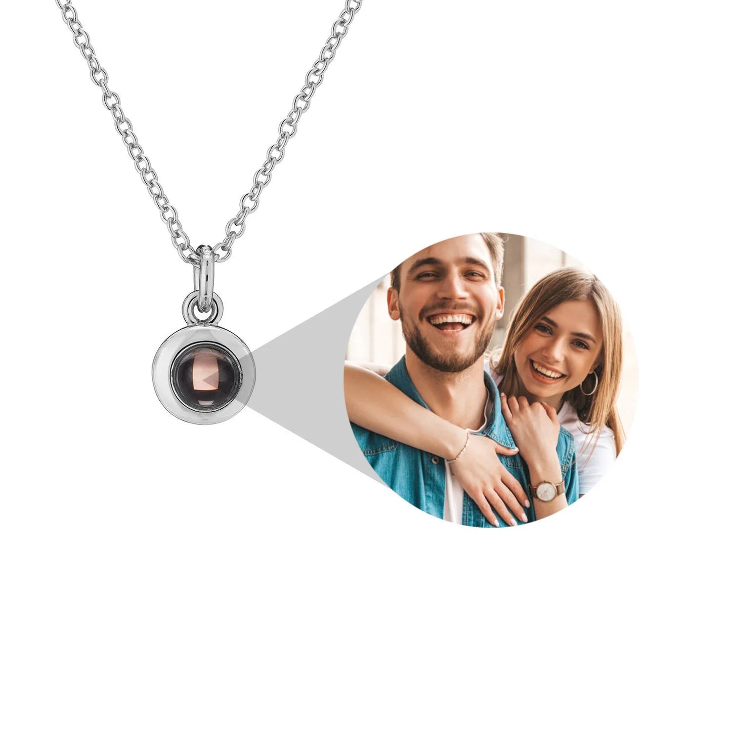 Photo Custom Projection Necklace Lock Shaped