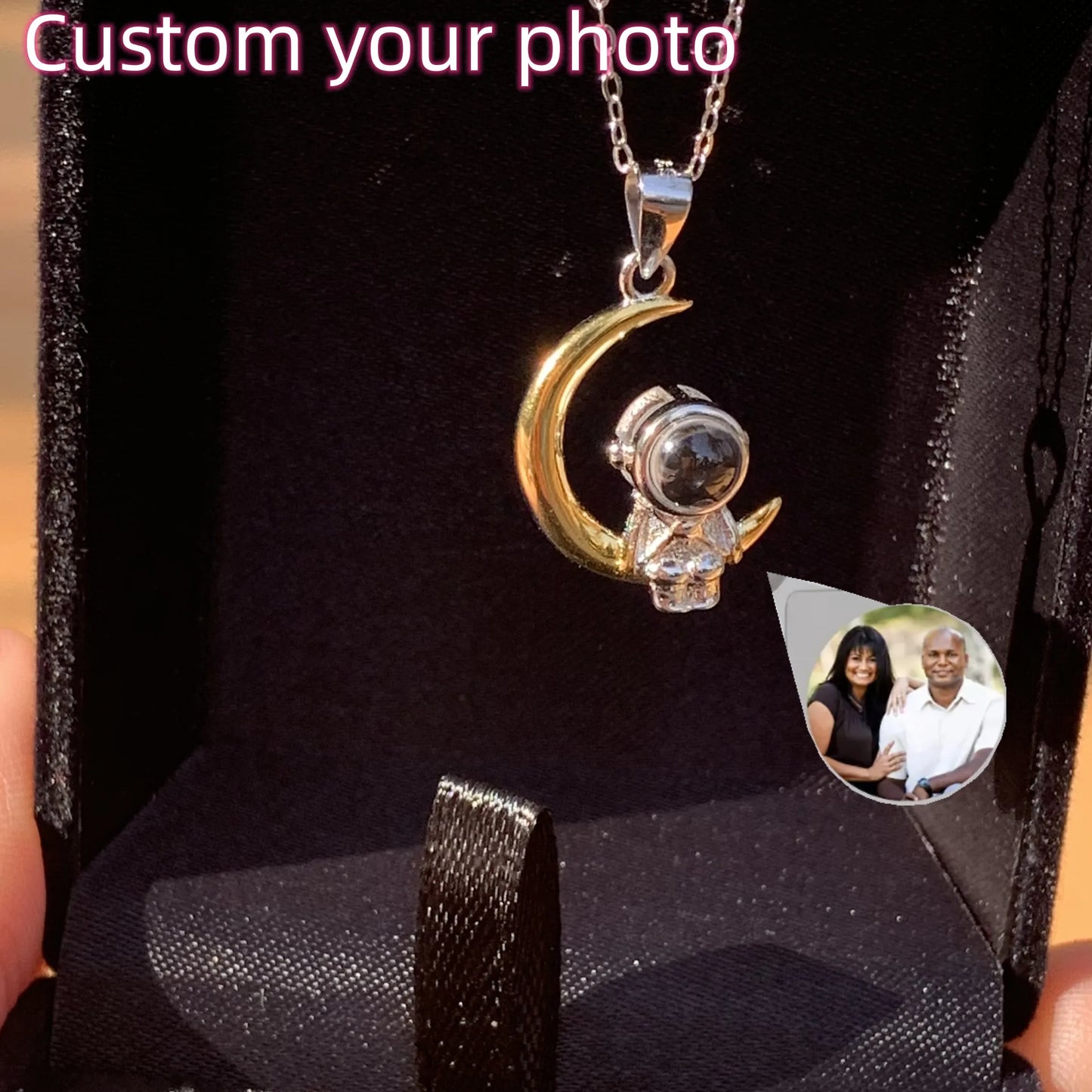 Custom Heart Projection Necklace – Personalized Photo Memory Gift