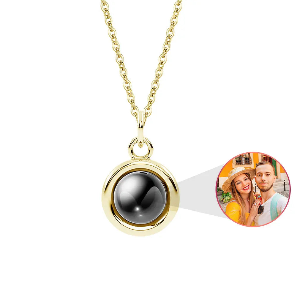 Custom Pet Paw Photo Projection Necklace