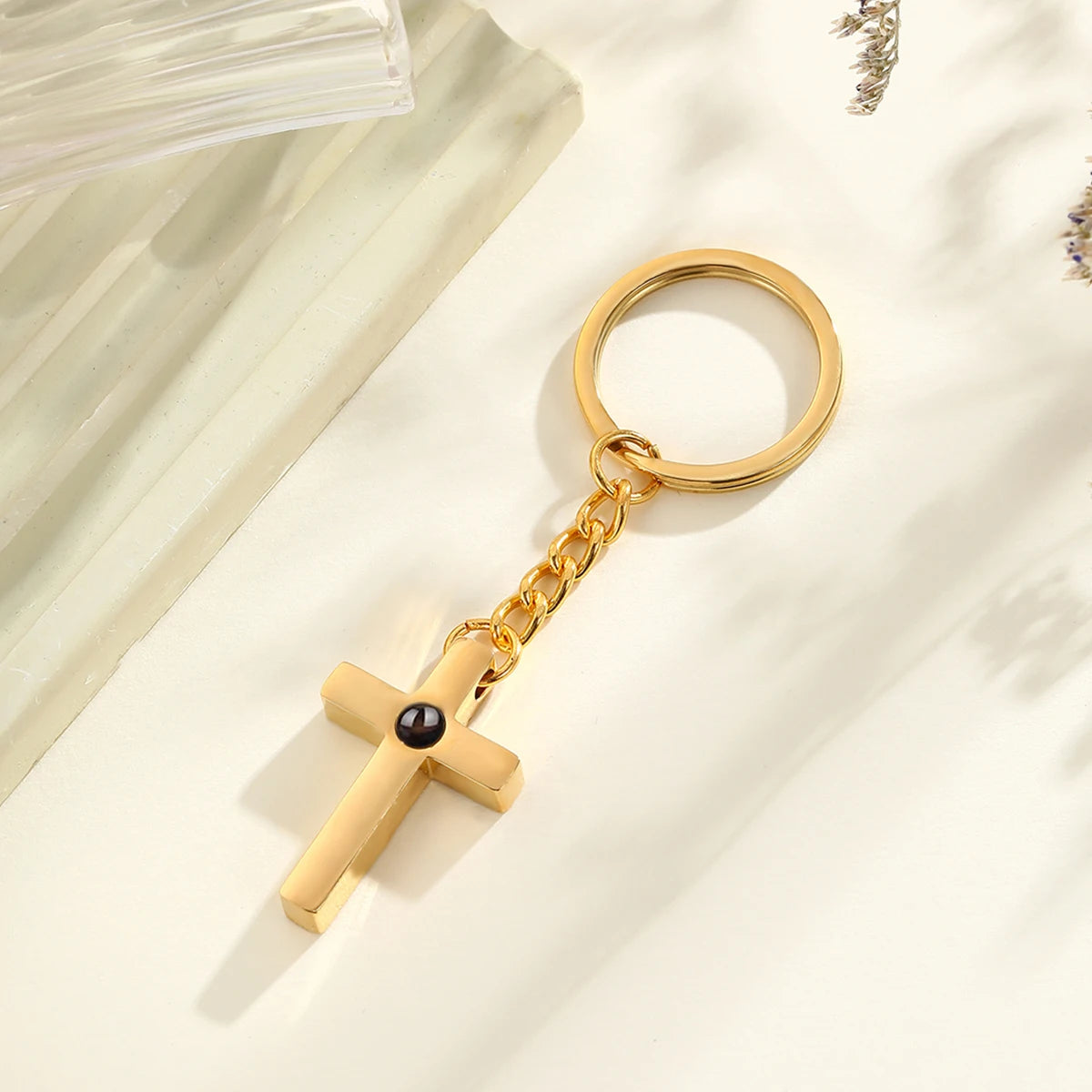 Customizable Photo Projection Keychain Dog Paw Pendant