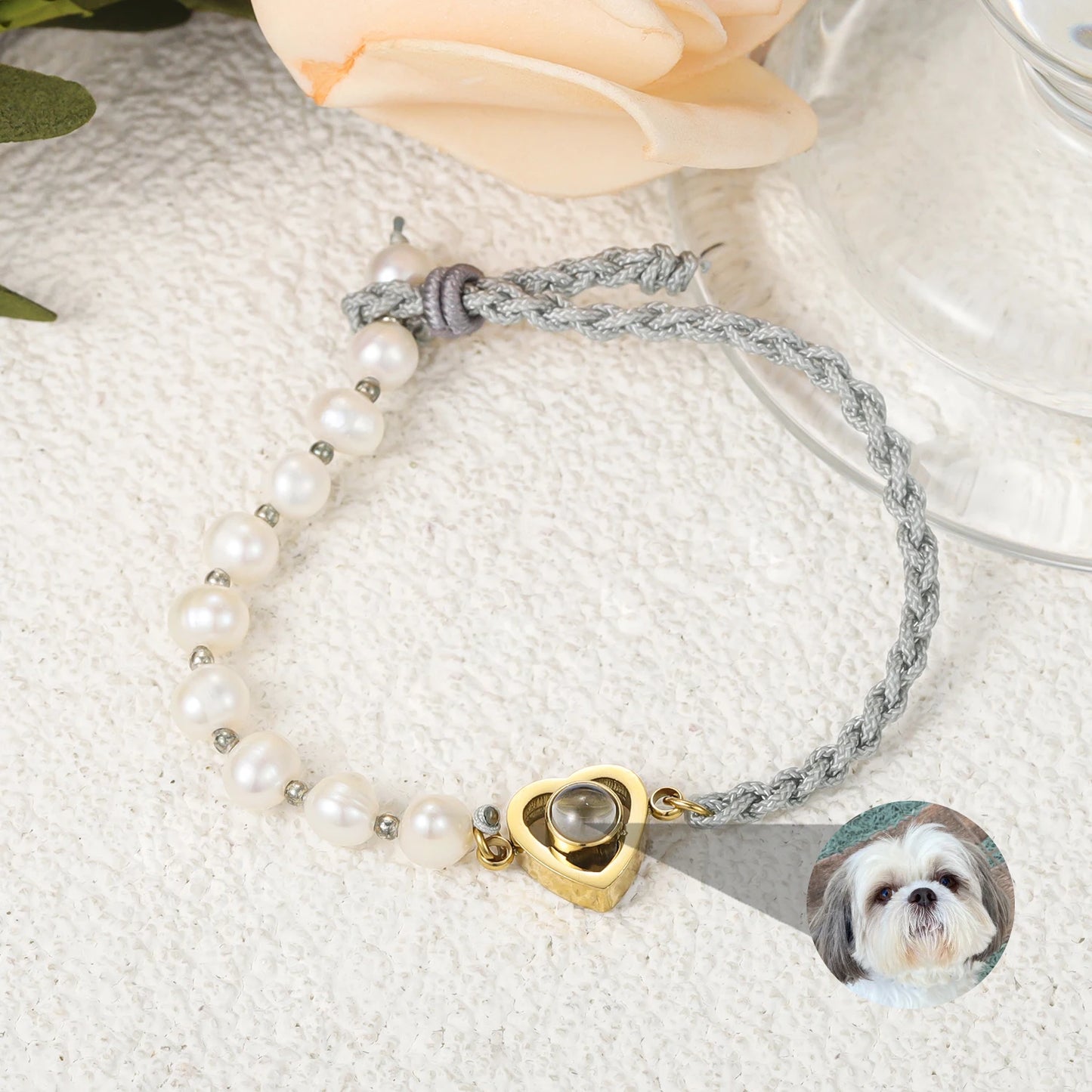 Handmade Pearl Projection Bracelet Custom Photo Luxury