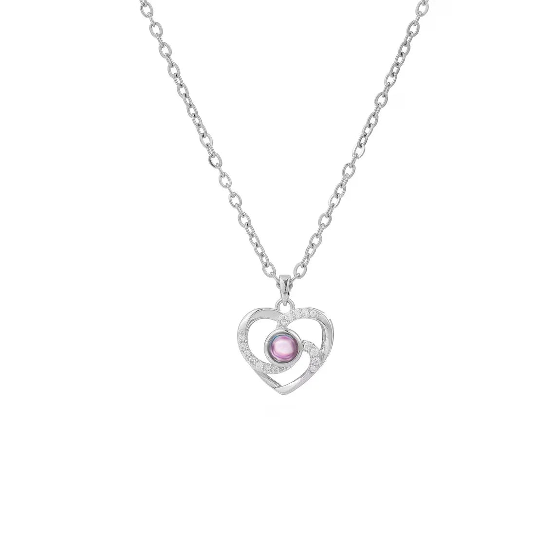 Personalized Heart Projection Necklace Custom Photo Memorial Jewelry Gift