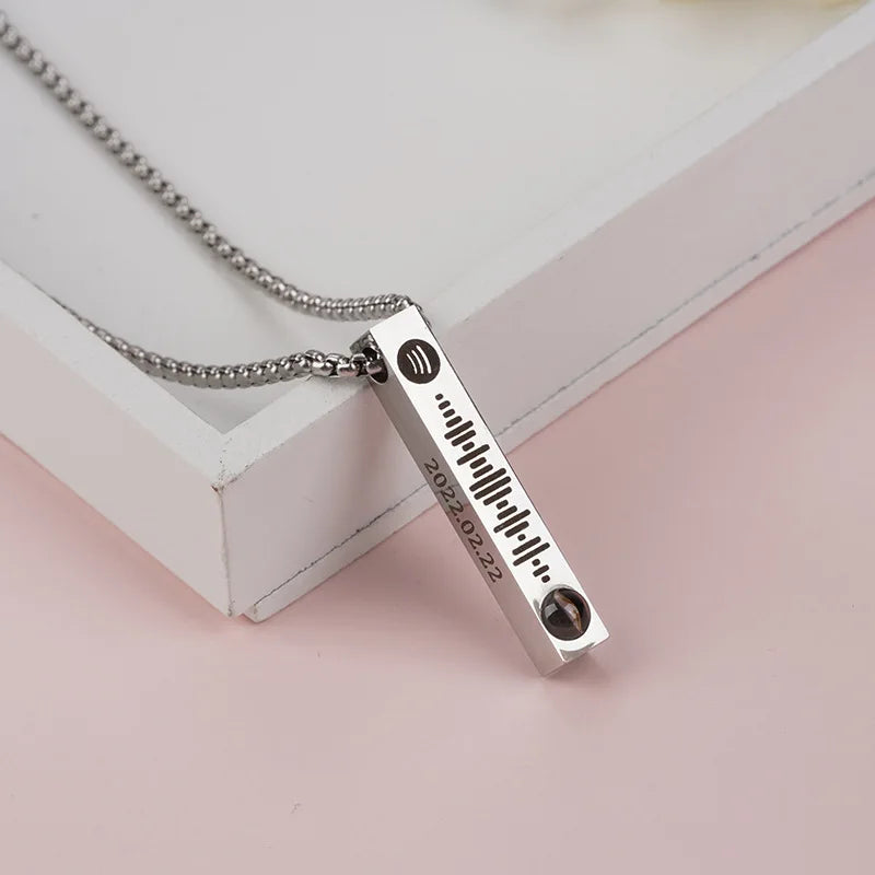 Custom Titanium Steel Projection Necklace