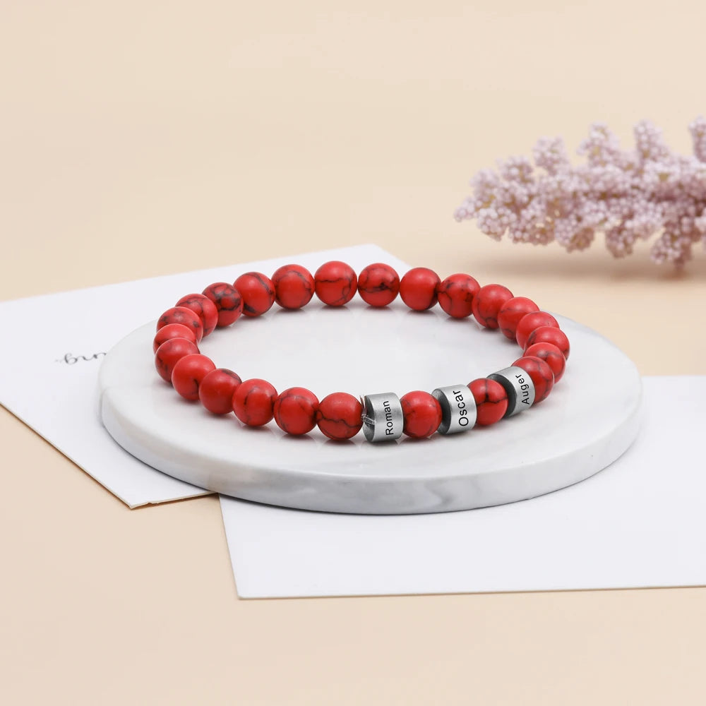 Personalized Stainless Steel Beaded Chain Name