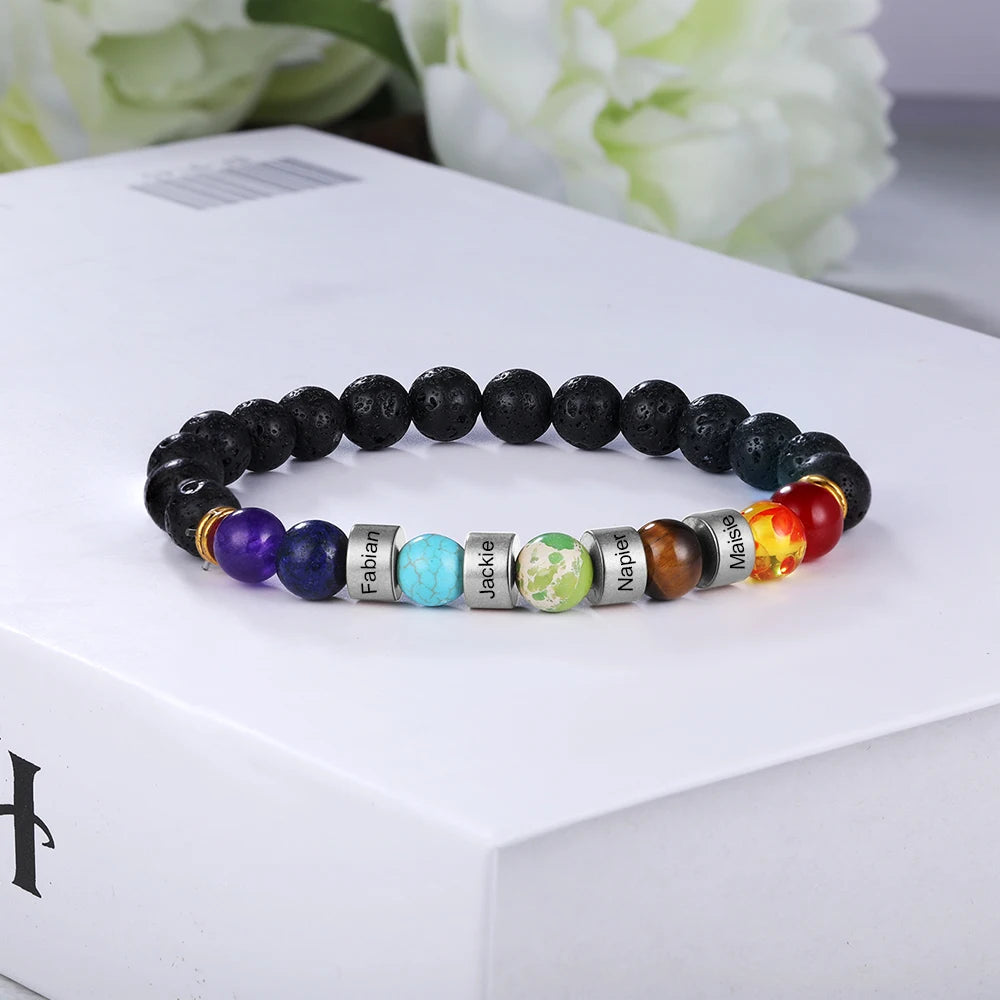 Personalized Stainless Steel Beaded Chain Name
