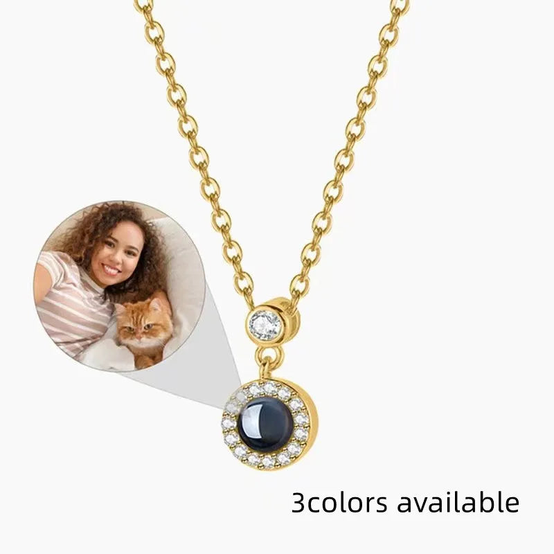 Photo Custom Projection Necklace Lock Shaped