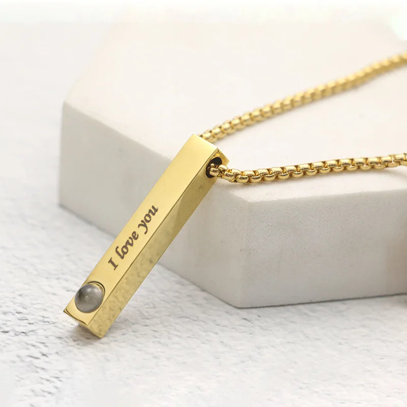 Custom Titanium Steel Projection Necklace
