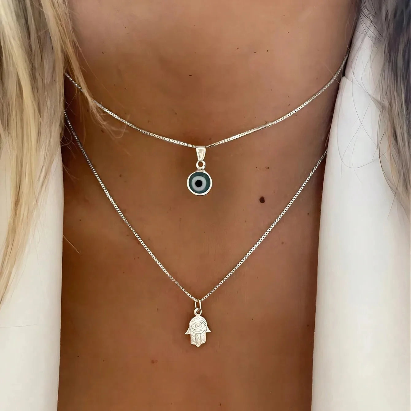 Turkish Double Evil Eye Necklace