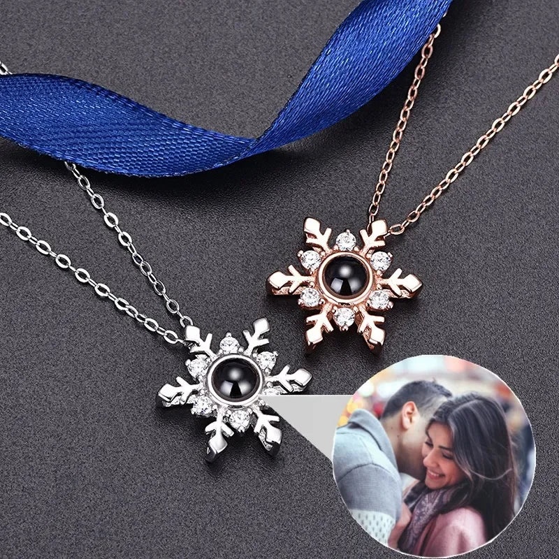 Custom Heart Projection Necklace – Personalized Photo Memory Gift