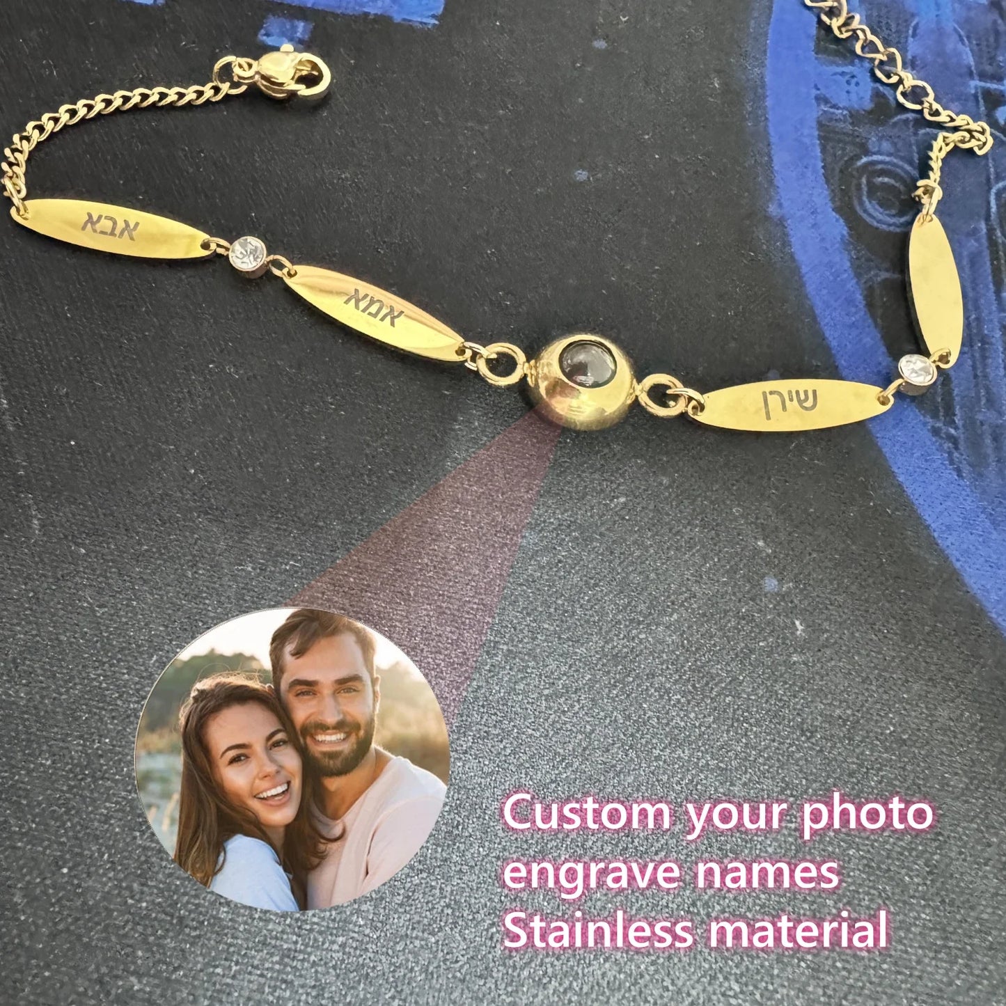 Personalized Engraved Family Name Stainless Steel Bracelet
