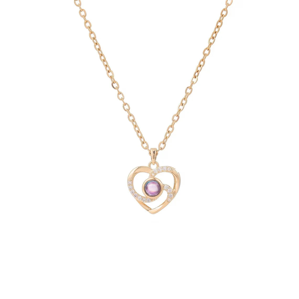 Personalized Heart Projection Necklace Custom Photo Memorial Jewelry Gift