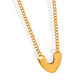 Gold-Plated Heart Pendant Necklace – Minimalist Titanium Steel Jewelry