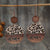 Leopard Print Wooden "Mama" Earrings – Round Statement Dangle Pair