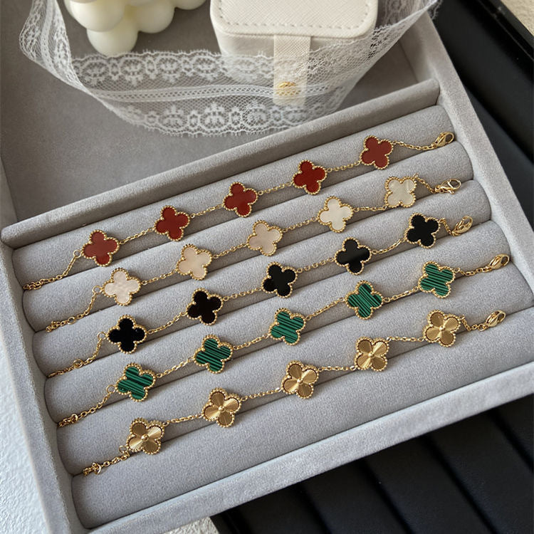 Four leaf clover bracelet women
