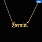 Zodiac Letter Pendant Necklace – Stainless Steel Chain with Symbolic Charm