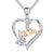Mom heart-shaped engraved diamond necklace Mother's Day gift