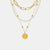 Elegant Three-Layer Synthetic Pearl Necklace – Gold-Plated Titanium Steel