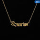 Zodiac Letter Pendant Necklace – Stainless Steel Chain with Symbolic Charm