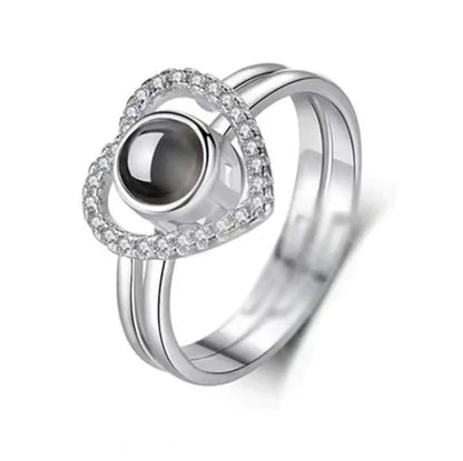 Heart Ring Personalized Projection Photo Rings