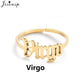 Stainless Steel 12 Constellation Letter Letter Ring
