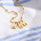 Initial Birthstone Tag Necklace Tiny Name Tag