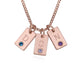 Initial Birthstone Tag Necklace Tiny Name Tag