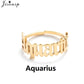 Stainless Steel 12 Constellation Letter Letter Ring
