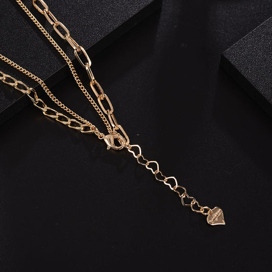 Gold Double Layer Arrow Necklace