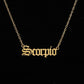 Zodiac Letter Pendant Necklace – Stainless Steel Chain with Symbolic Charm