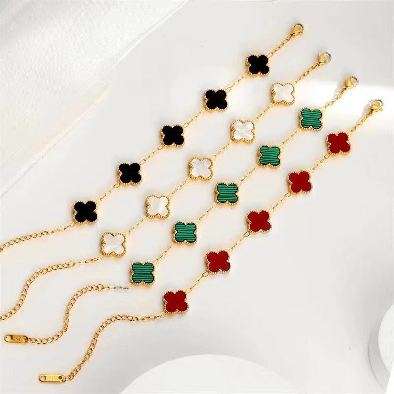 Four leaf clover bracelet women